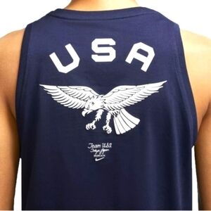 NWT Nike Team USA Tank Top with Eagle Graphic in Navy Blue, Size Large